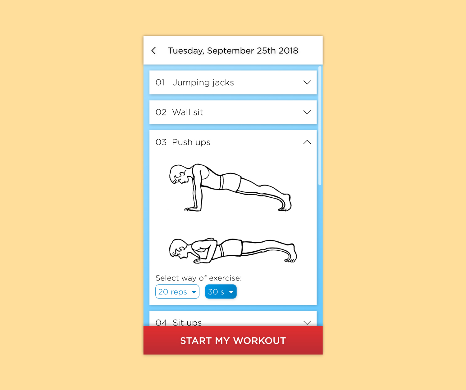 Daily UI #062 – Workout Of The Day
