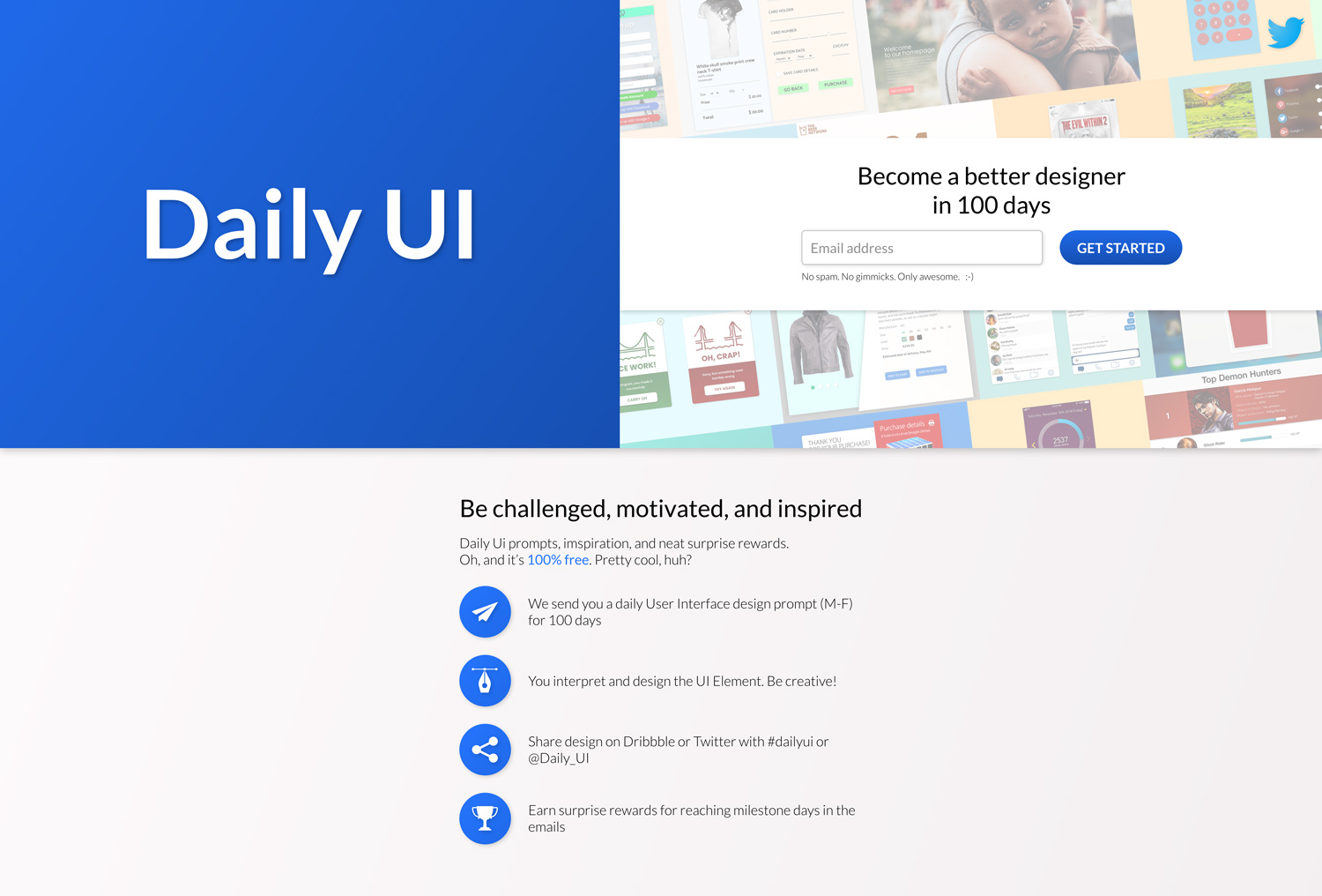Daily UI #100 – Redesign Daily UI Landing Page